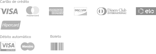 Conheça nossas formas de pagamento