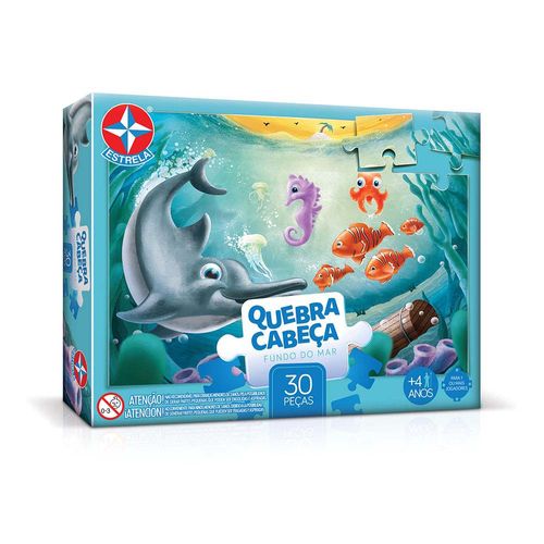 Quebra-Cabeça Animais no Fundo do Mar 30 peças Embalagem Estrela