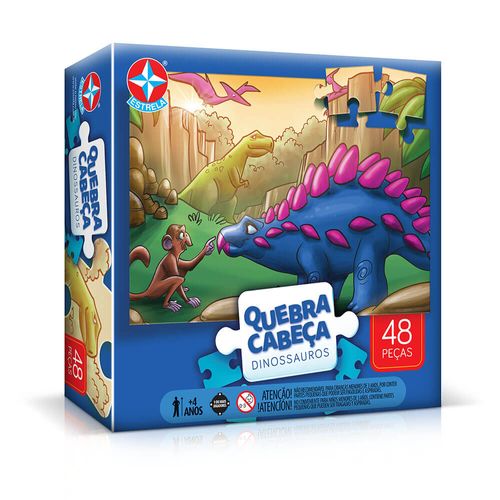 Quebra-Cabeça Grandão Dinossauros 48 peças Embalagem Estrela