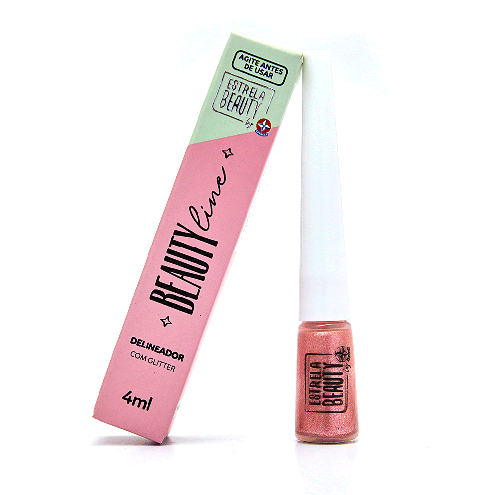 Delineador Com Glitter Rosa