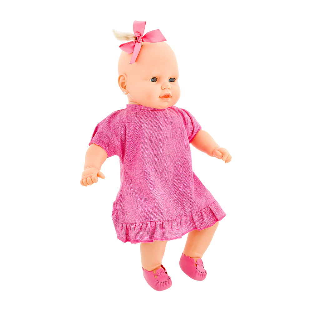 Boneca Bebezinho Vestido Rosa - 49 cm - Estrela