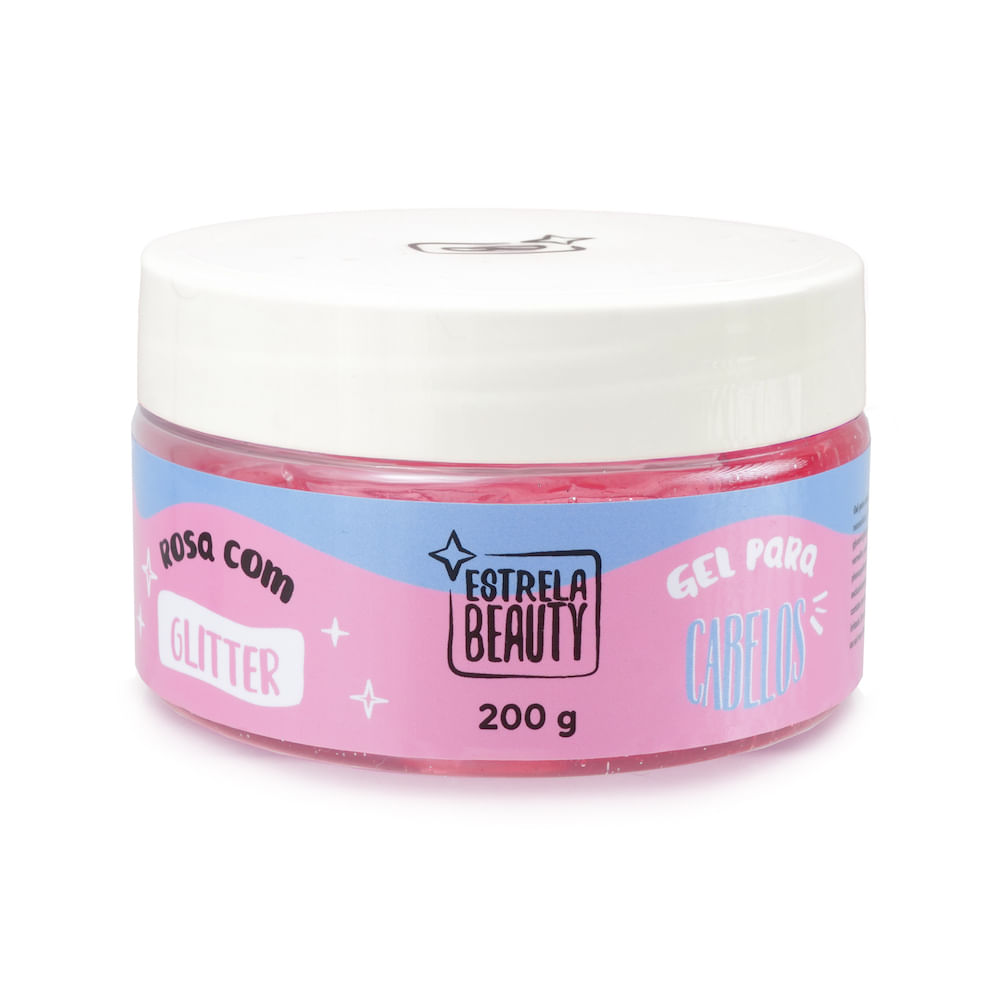 Gel Glitter Rosa Estrela Beauty